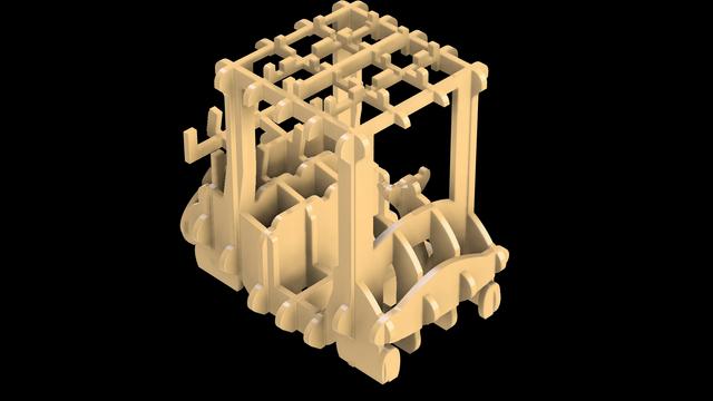 E3D Buggy Puzzle 3D (Easy to print) 3D model thumbnail