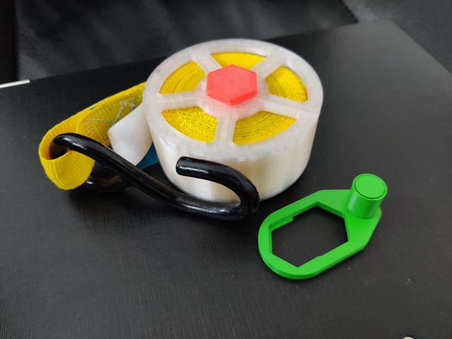 Ratchet strap reel seperate crank RMX width <30mm 3D model thumbnail
