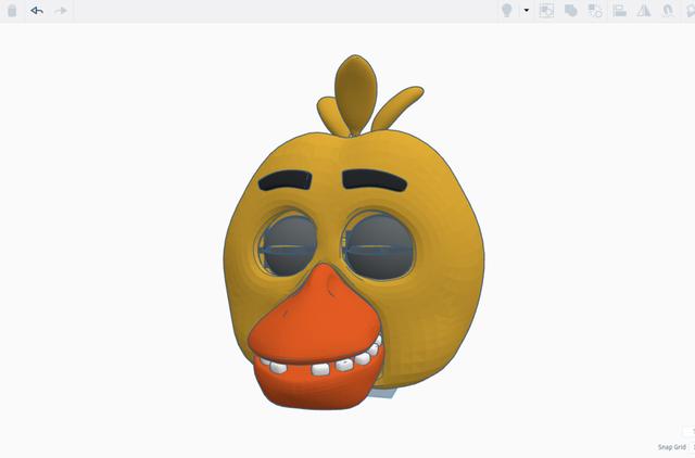 FnaF Chica Cosplay Head 3D model thumbnail