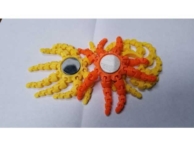 Cute Mini Octopus Fidget Spinner 3D model thumbnail