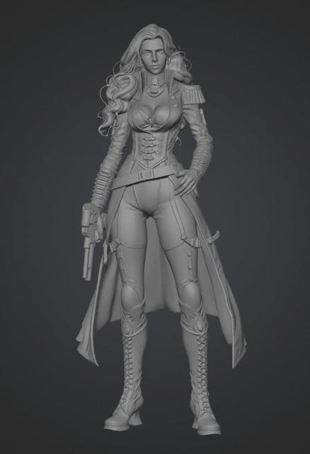 Corsair Girl 3D model thumbnail