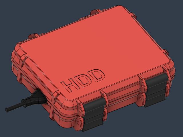 WD My Passport enclosure - HDD safebox 3D model thumbnail