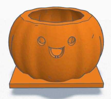 Pumpkin Planter 3D model thumbnail