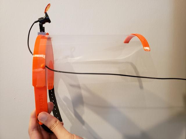 Remix of Prusa Faceshield with Q-optics light attachment 3D model thumbnail