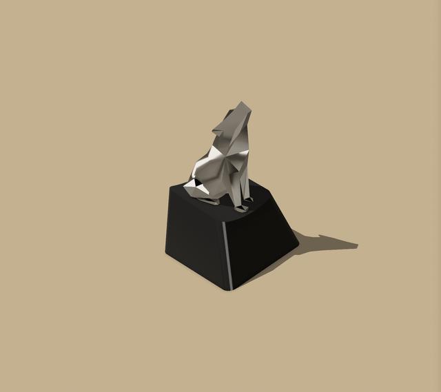 Lowpoly wolf Keycap 3D model thumbnail