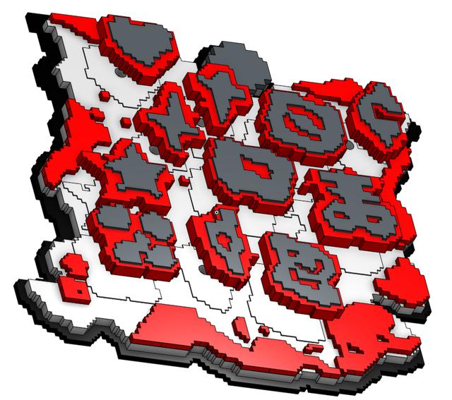 The binding of Isaac pixelated completion mark list - with magnetic pieces 3D model thumbnail