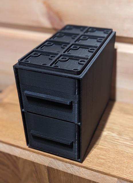 Gridfinity chest with drawers 2x4x9 3D model thumbnail