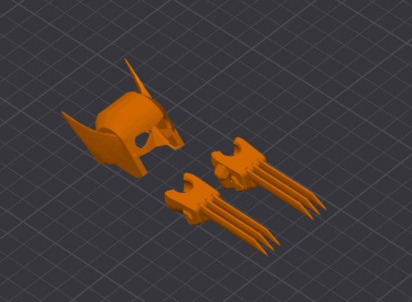 Dummy 13 Wolverine Mask and Claws resize 250% 3D model thumbnail