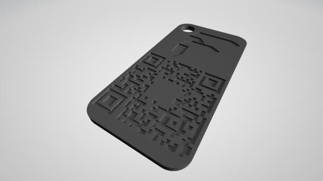 FF QR Code Keychain 3D model thumbnail