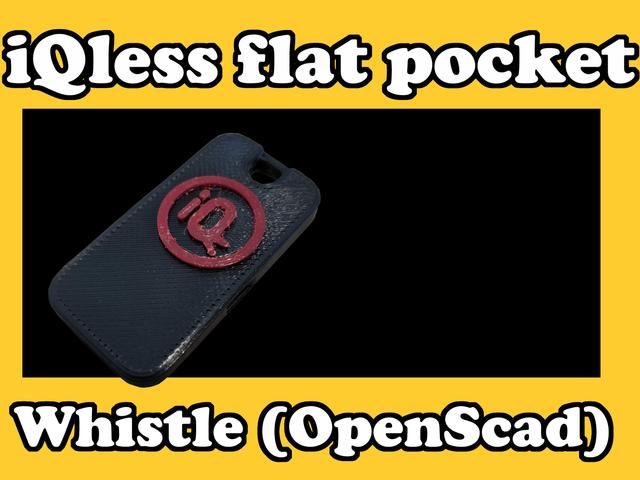 iQless Flat Pocket Whistle (OpenScad) 3D model thumbnail