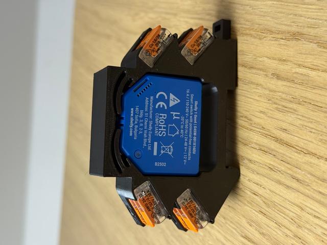 Shelly 1 Gen 4 DIN Mount with Wago 221 Terminals and I/O Labels 3D model thumbnail