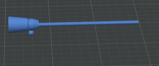 Flying broom for dummy 13 display stand 3D model thumbnail