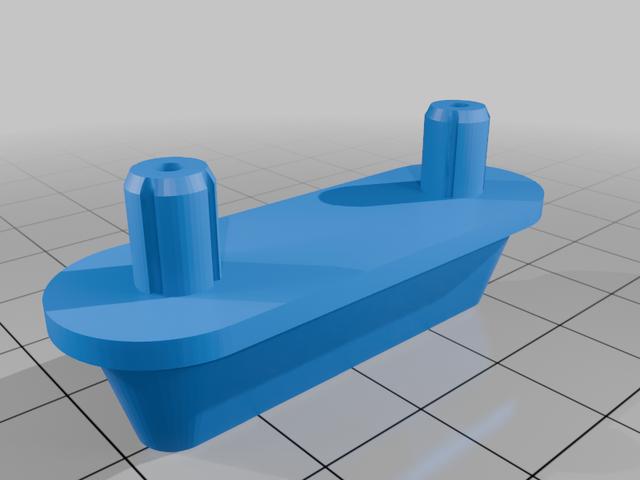Universal Toilet Seat Buffer (48x16x12mm) - 30mm Spacing 3D model thumbnail