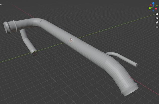 Coolant pipe 06B121070L, 06B121070F 3D model thumbnail