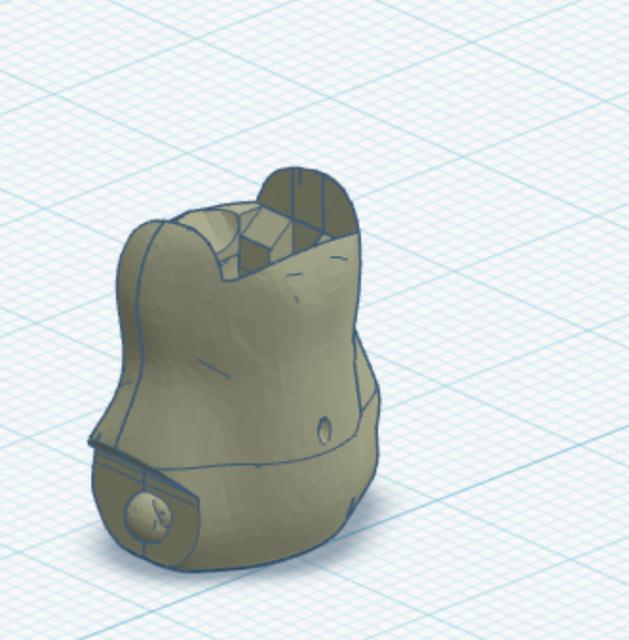 Supportless Frame Arms Carbon 13 Torso Abdomen 3D model thumbnail