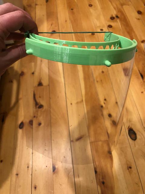 Face Shield - 3 holes 3D model thumbnail