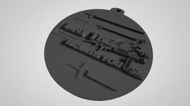 May The 4th Race Medal Award 3D model thumbnail