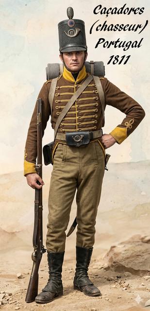 Soldat de l'empire no 65: le Cacadores (chasseur) portugais 1811 3D model thumbnail