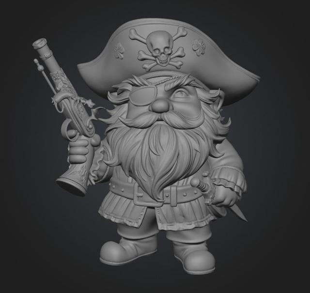 Captain Skullbeard Gnome 3D model thumbnail