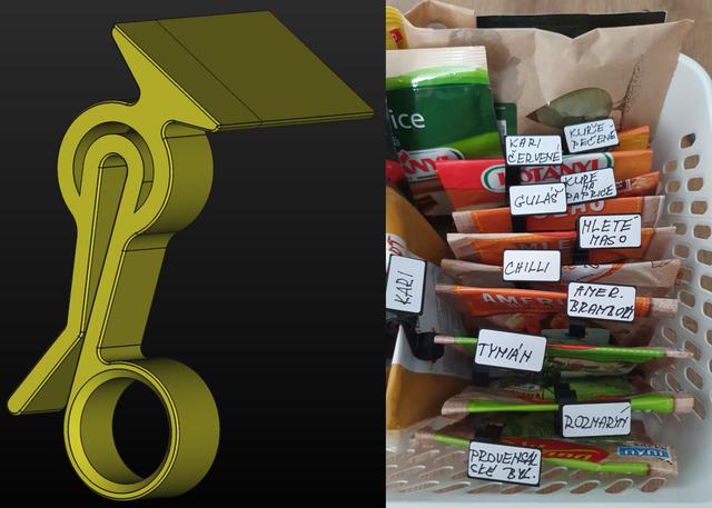 Bag clip with space for tag 3D model thumbnail