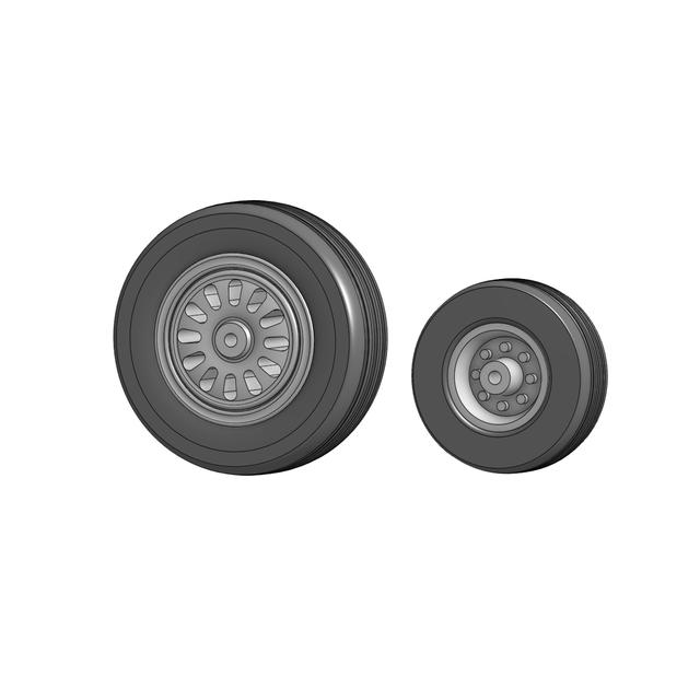 FMS F-16 64mm Scale Wheels 3D model thumbnail