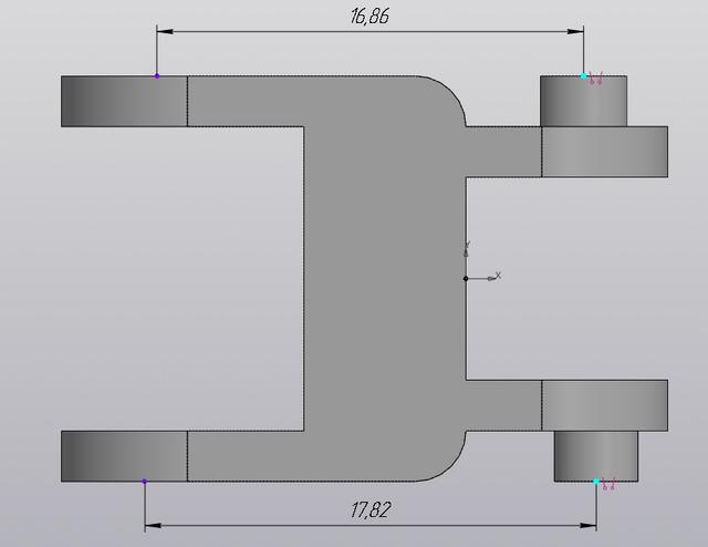 a chain link with holes offset closer to the center at the top 3D model thumbnail