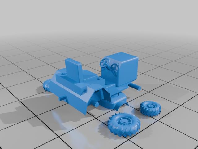 Riding lawn mower / garden tractor (Ho Scale 1:87) 3D model thumbnail