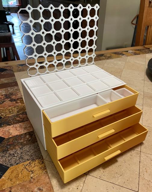 Multiboard Gridfinity Drawer Chest 5x3 Remix with Multiconnect 3D model thumbnail