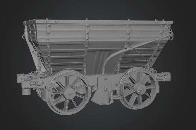 Coal Hopper Wagon 3D model thumbnail