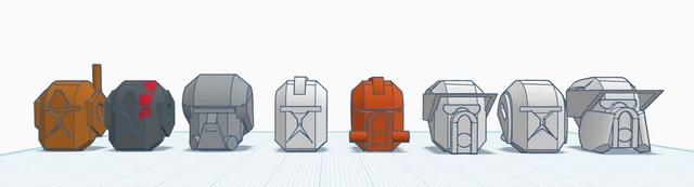 Dummy 13  varying clone trooper helmets 3D model thumbnail