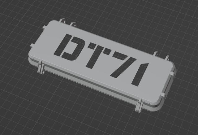 Rugged DT71 Case Lid 3D model thumbnail