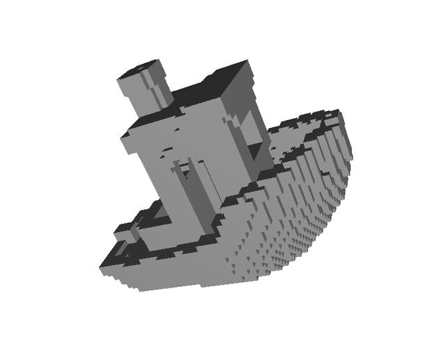 Minecraft / Voxelized 3d Benchy 3D model thumbnail