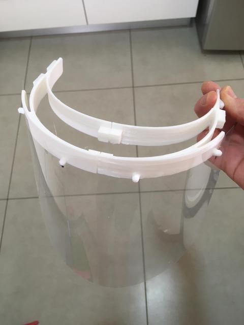 Headband for Protective Face Shield - split for small printers 3D model thumbnail