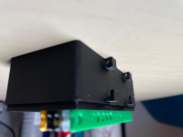 Filament swatch box with P1P pegboard (modplate) hooks 3D model thumbnail