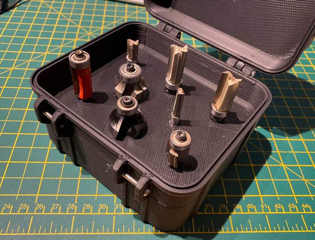 Rugged Quarter Inch 1/4" & 1/2" Router Bit Box Holder 3D model thumbnail