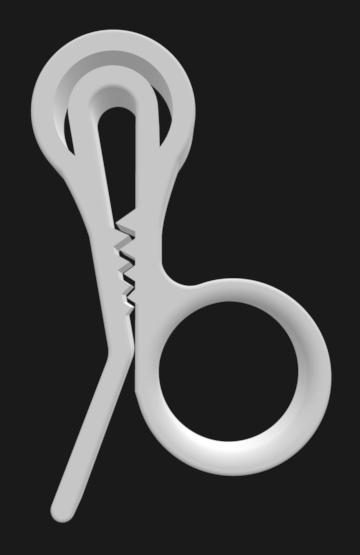 Small bag clip with spikes 3D model thumbnail