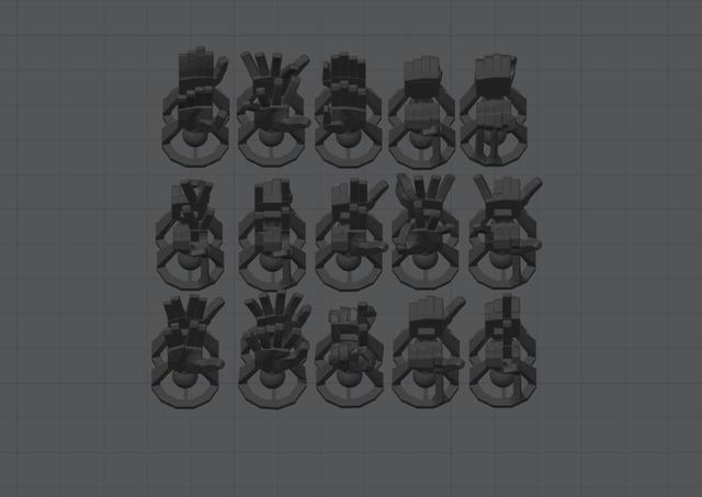 Lucky 13 Hands Compilation (with extra adhesion) 3D model thumbnail
