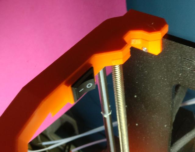 LED Light Bar Prusa i3 MK2/MK3 - left bar large switch socket 3D model thumbnail