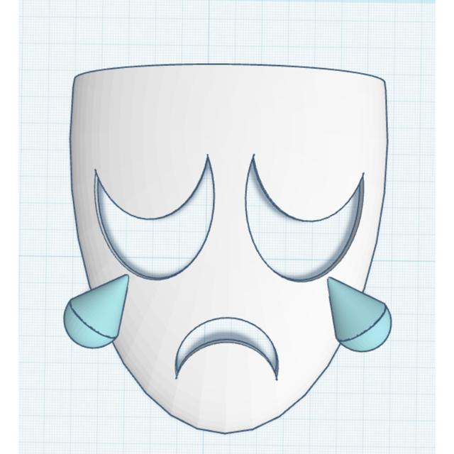 Gangle Mask (With holes) 3D model thumbnail
