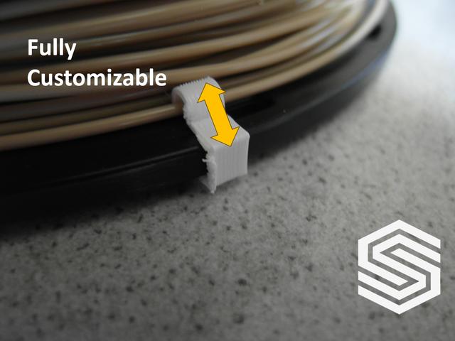 Parametric filament clip 3D model thumbnail