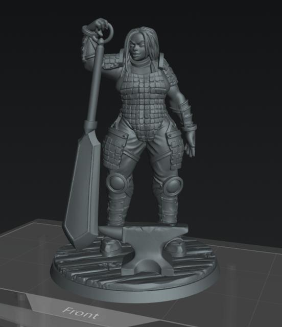 Human Barbarian Female 1 3D model thumbnail