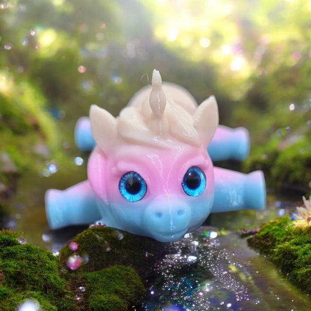 Cute Articulated Unicorn - 6mm + 8mm glass eye compatible 3D model thumbnail
