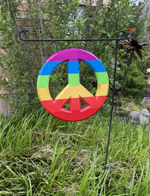 Rainbow Peace Sign Banner 3D model thumbnail