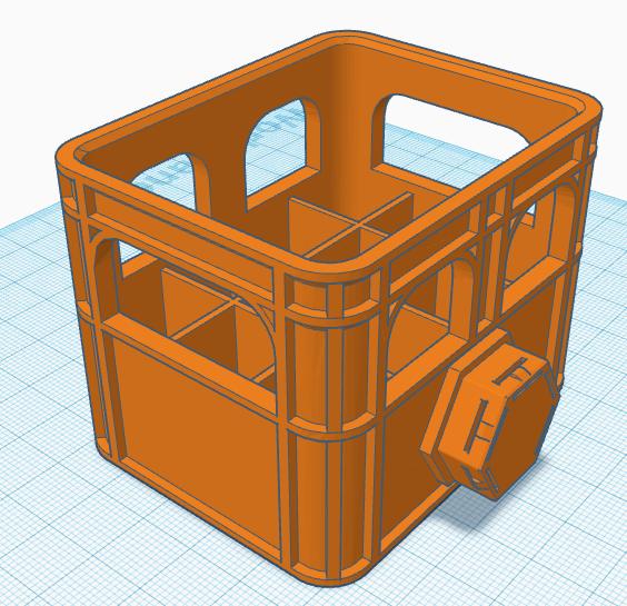 AA Battery Beer crate for honeycomb storage wall HSW 3D model thumbnail