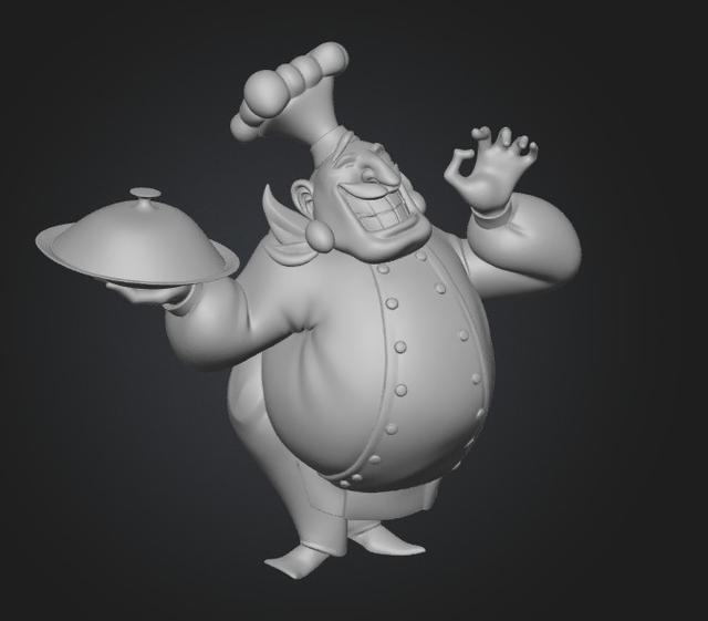 Jubilant Chef 3D model thumbnail