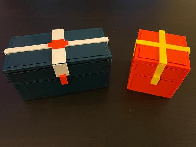 Minecraft Chest Christmas Skin Panels Single and Double 3D model thumbnail