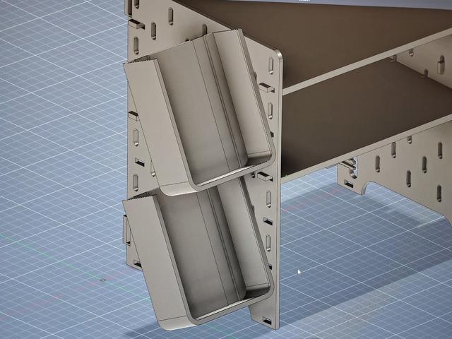 ISDT C4 Charger Holder for Pit Shelf - Also fits Ikea Skadis 3D model thumbnail