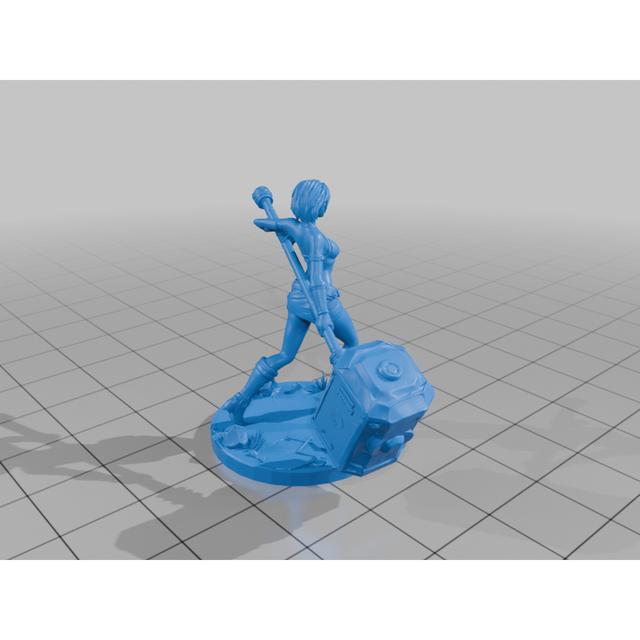 female barbarian 3D model thumbnail