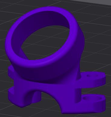 TPU VTX Antenna Mount for 104archit. Bahamut / Bahamut REX (Foxeer Lollipop 4 / Flyfish Osprey) 3D model thumbnail