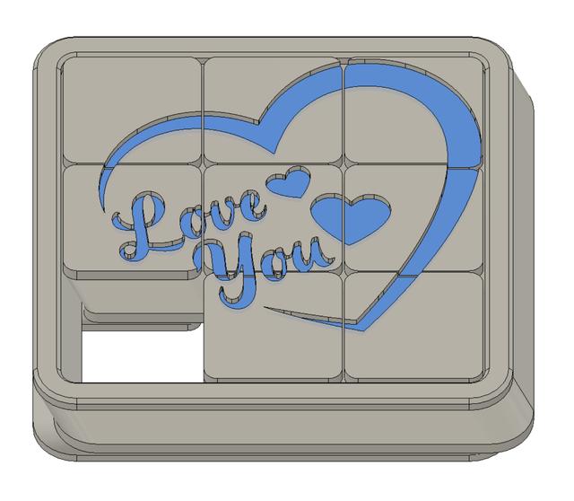 Love puzzle 3D model thumbnail